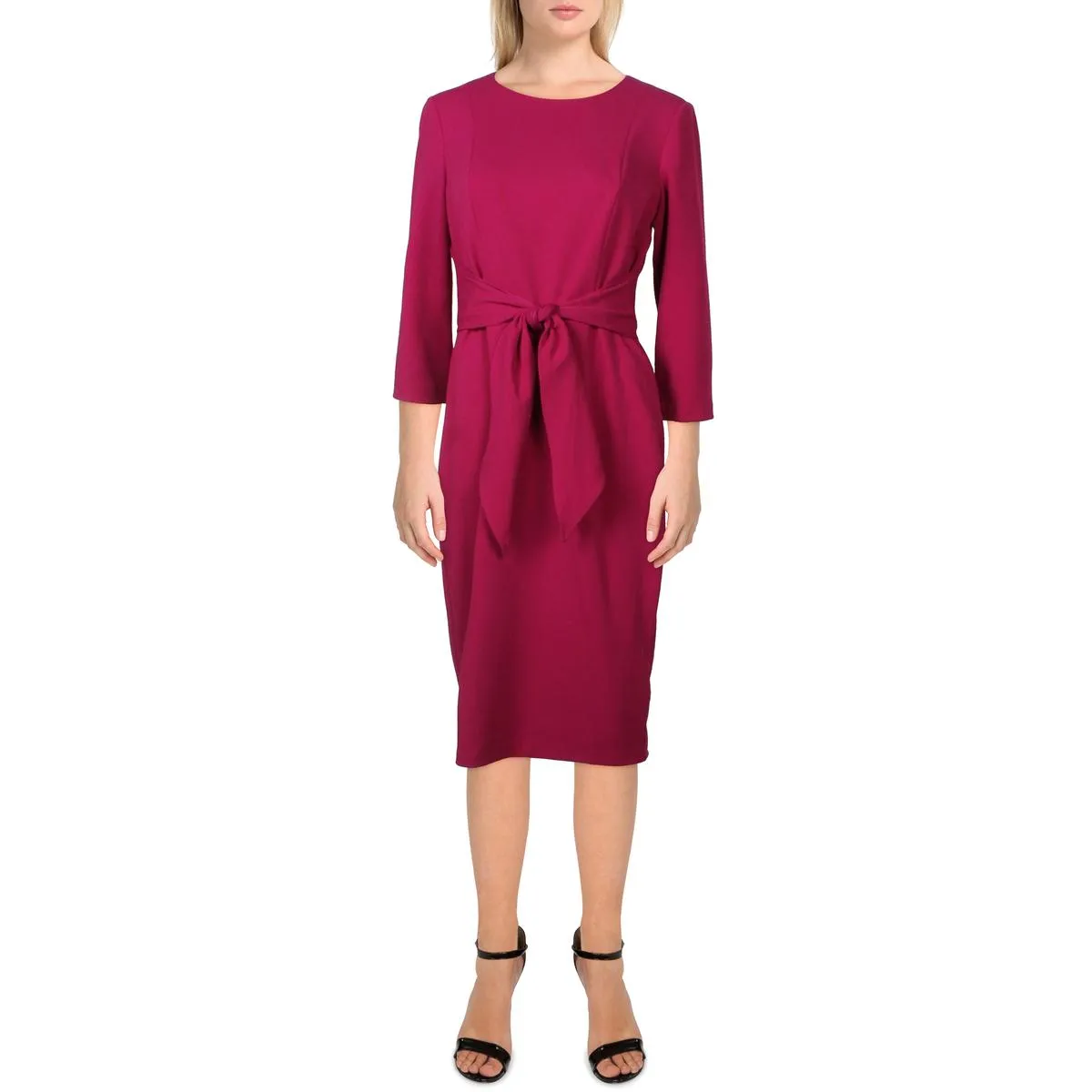 Womens Crepe Knee-Length Sheath Dress