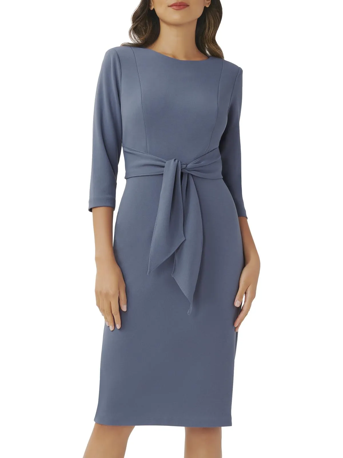 Womens Crepe Knee-Length Sheath Dress