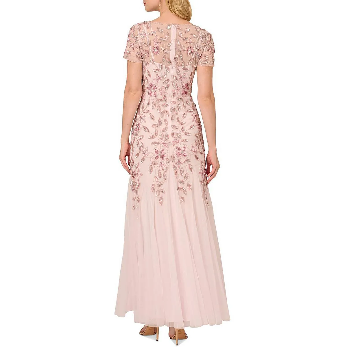 Womens Embellished Maxi Evening Dress