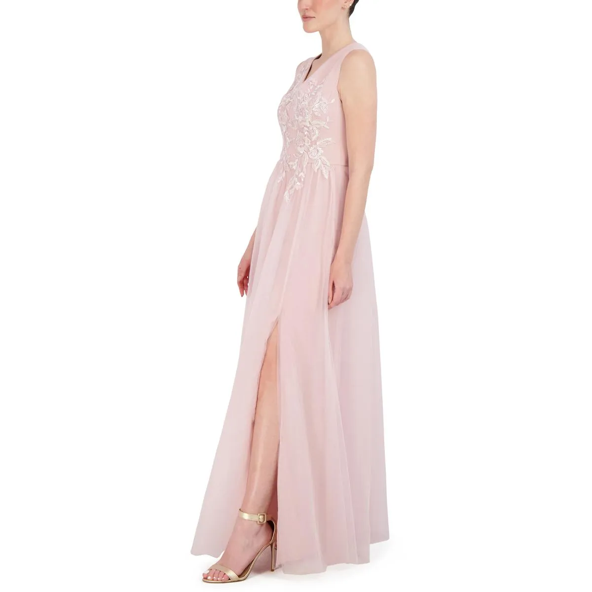 Womens Embroidered Maxi Evening Dress