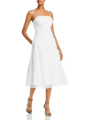 Womens Lace Knee Midi Dress