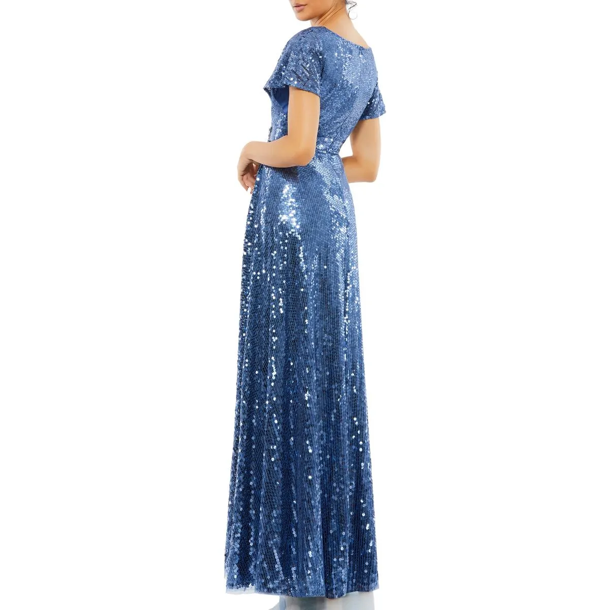Womens Sequined Maxi Evening Dress