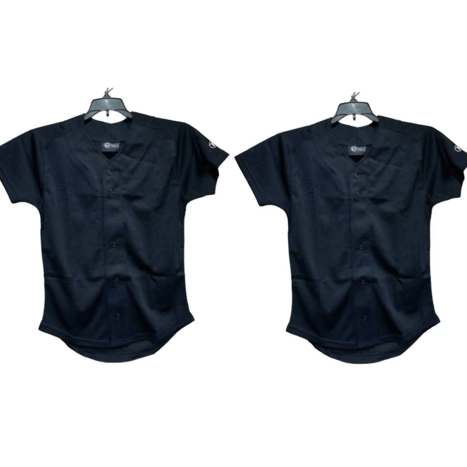 Youth's Button Up Baseball Mesh Jerseys In Black