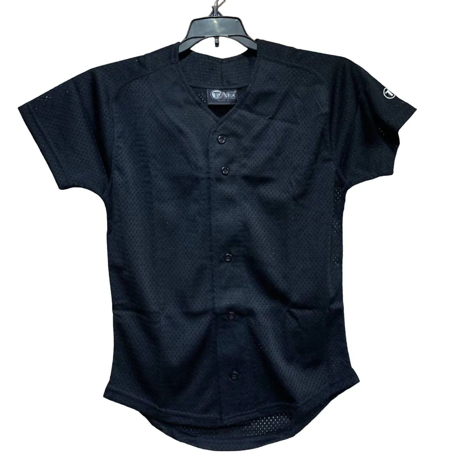 Youth's Button Up Baseball Mesh Jerseys In Black