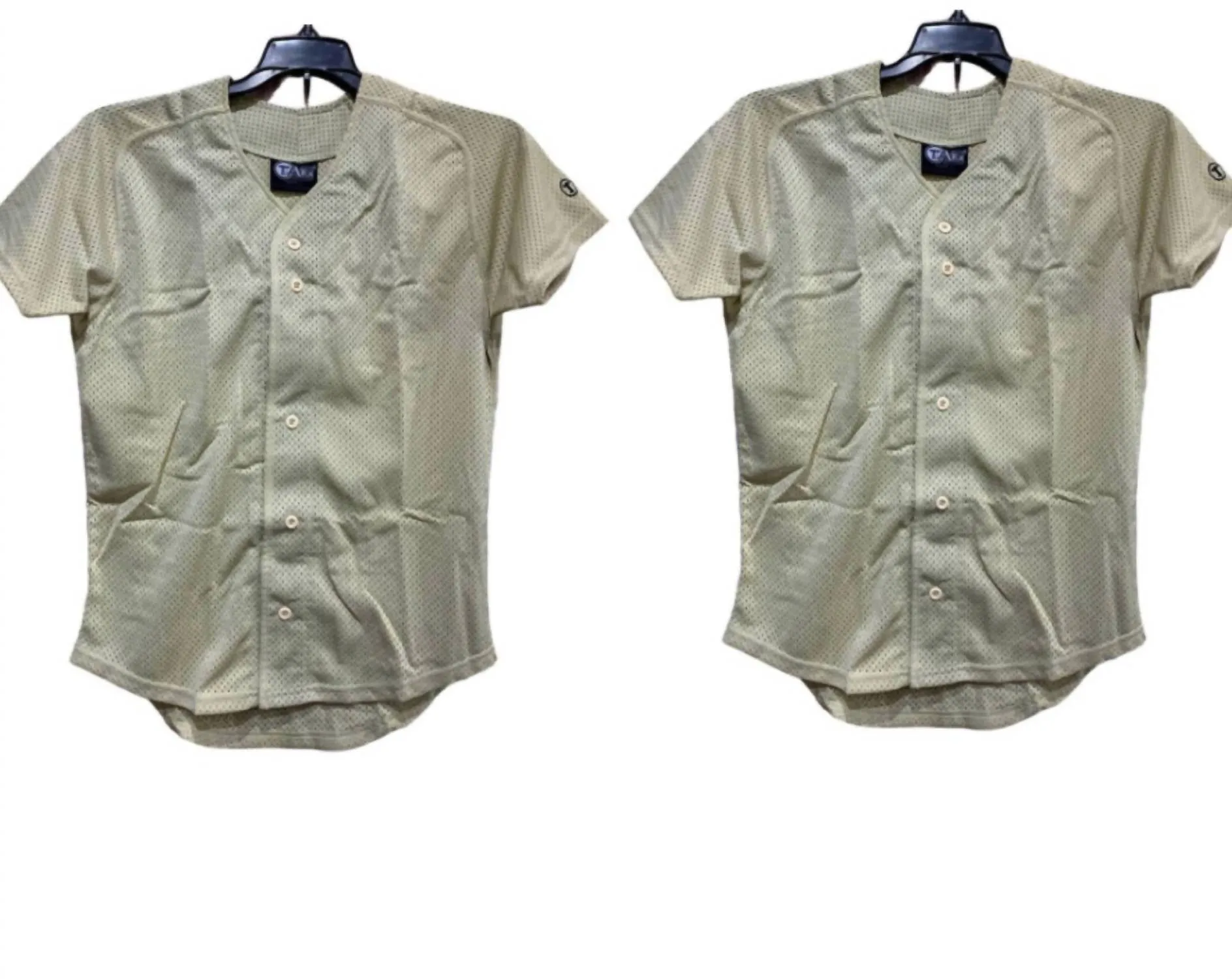 Youth's Button Up Baseball Mesh Jerseys In Gold