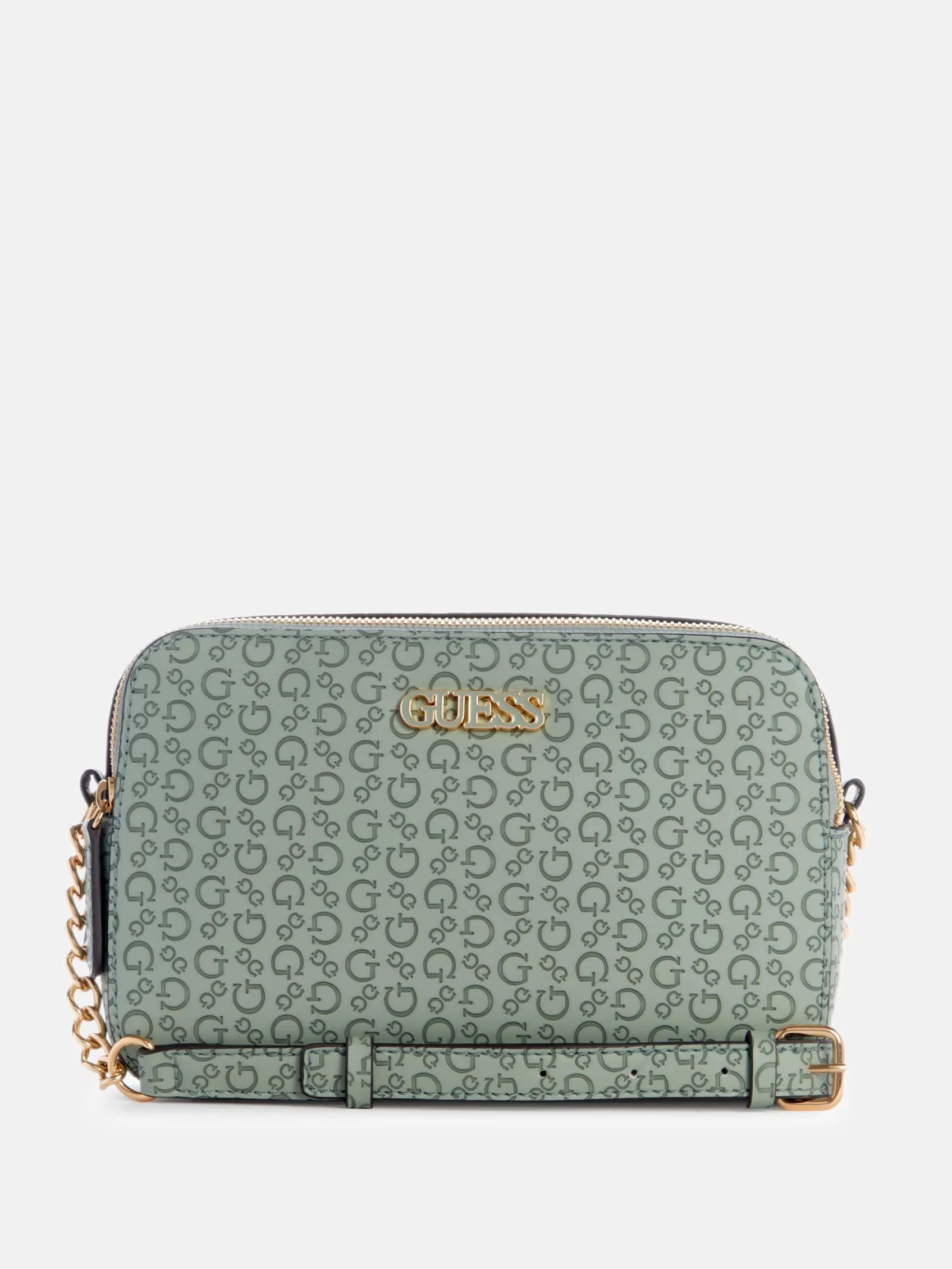 Zakaria Embossed Logo Double-Zip Crossbody