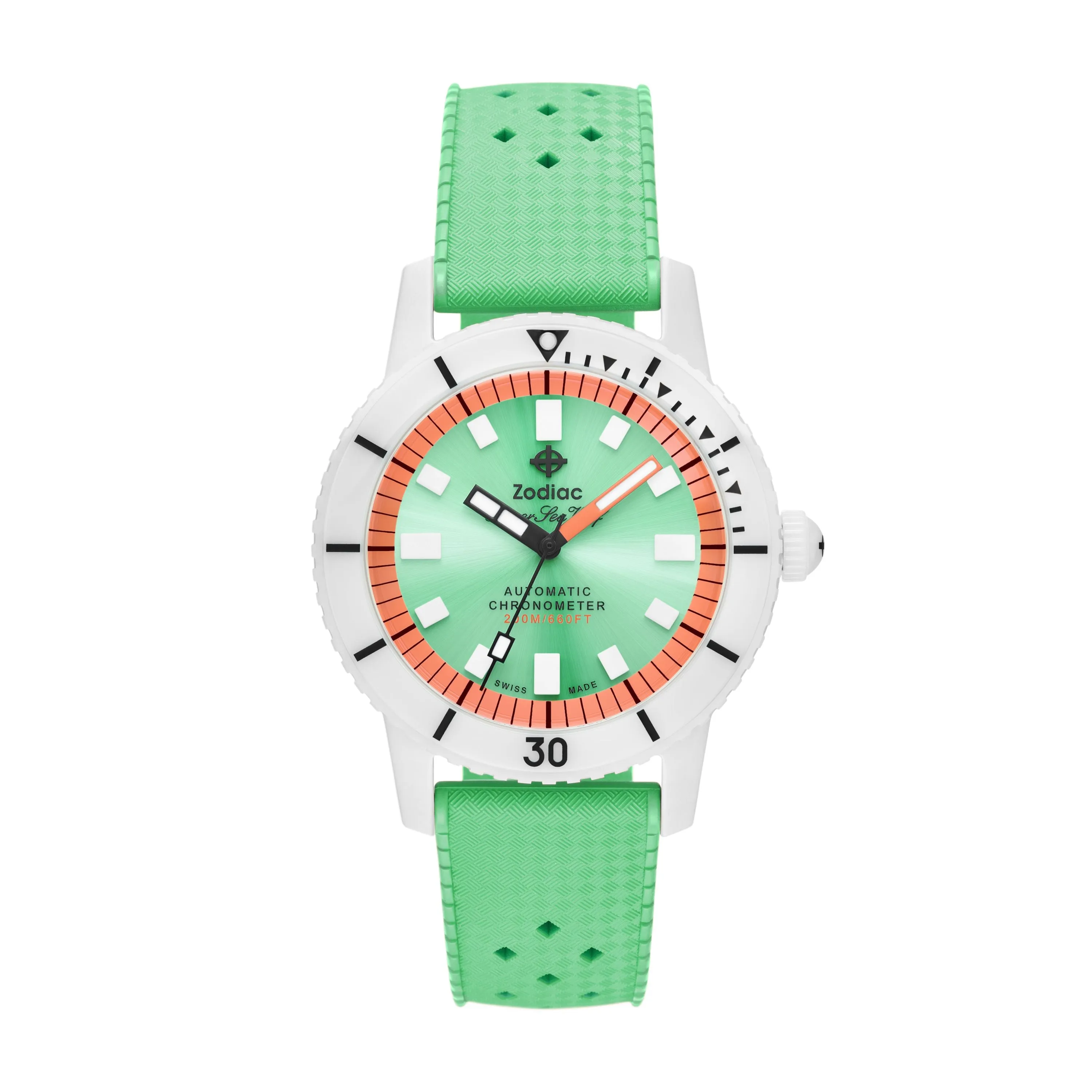 Zodiac Unisex Super Sea Wolf Compression Automatic, White Ceramic Watch